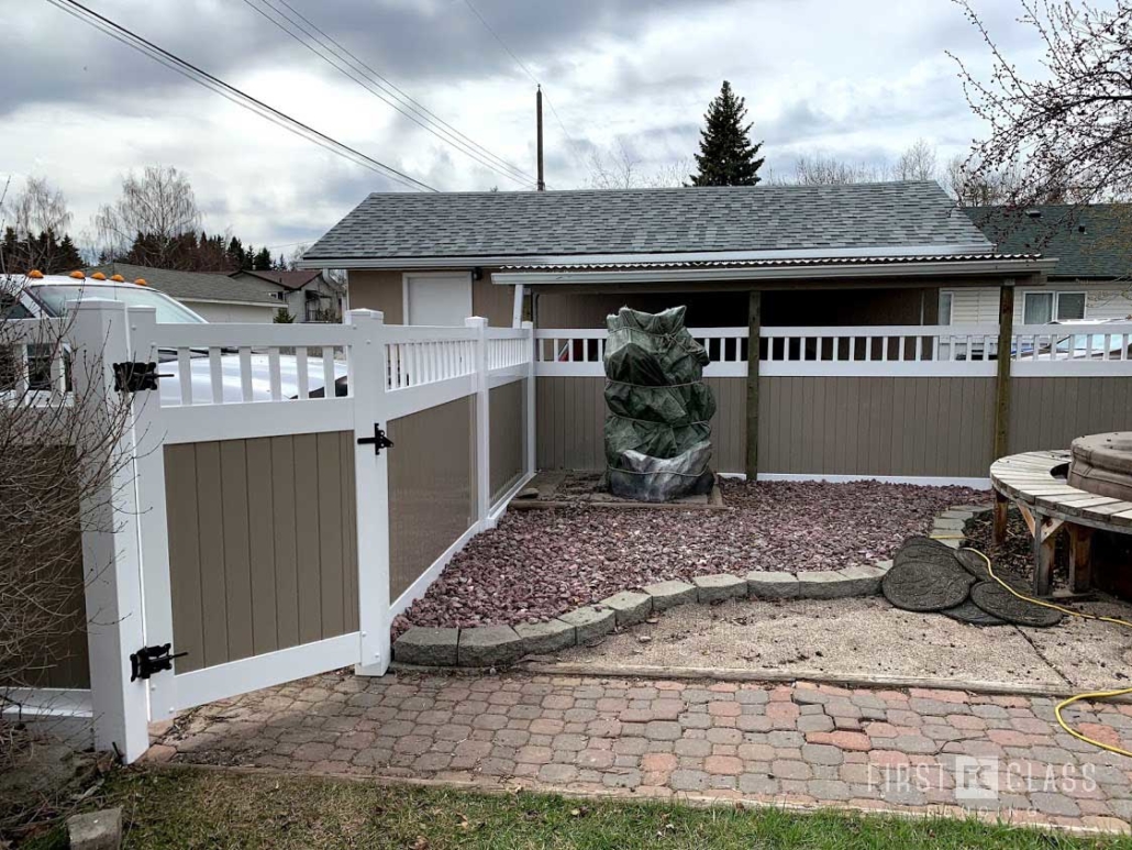 White Vinyl Fence with Gates