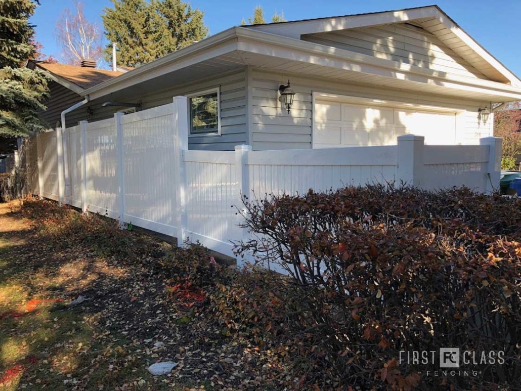 White Vinyl Fence with Gates