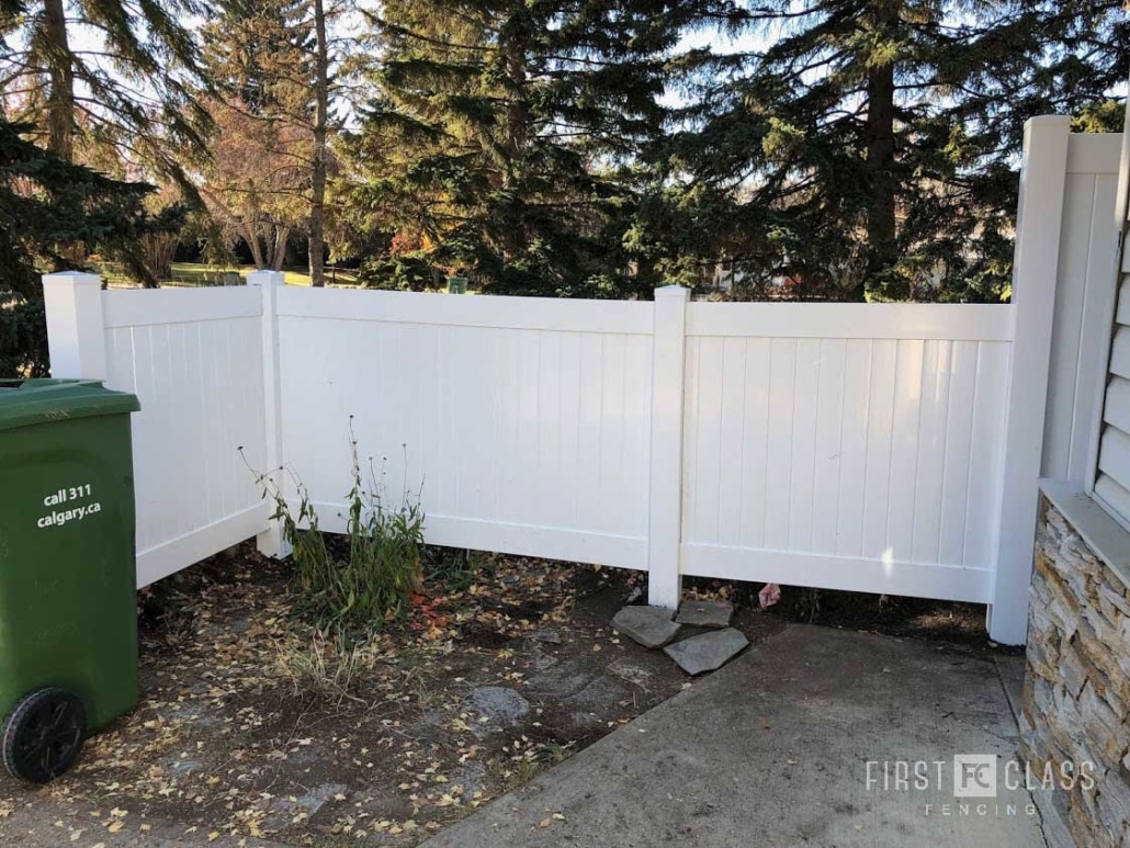 White Vinyl Fence with Gates