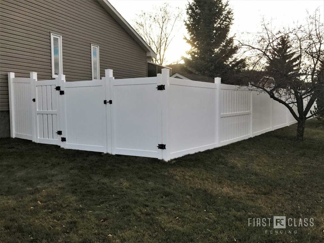 White Vinyl Fence with Gates