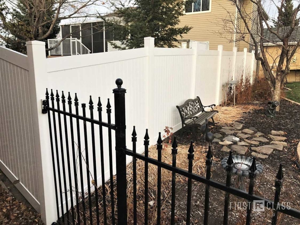 White Vinyl Fence with Gates