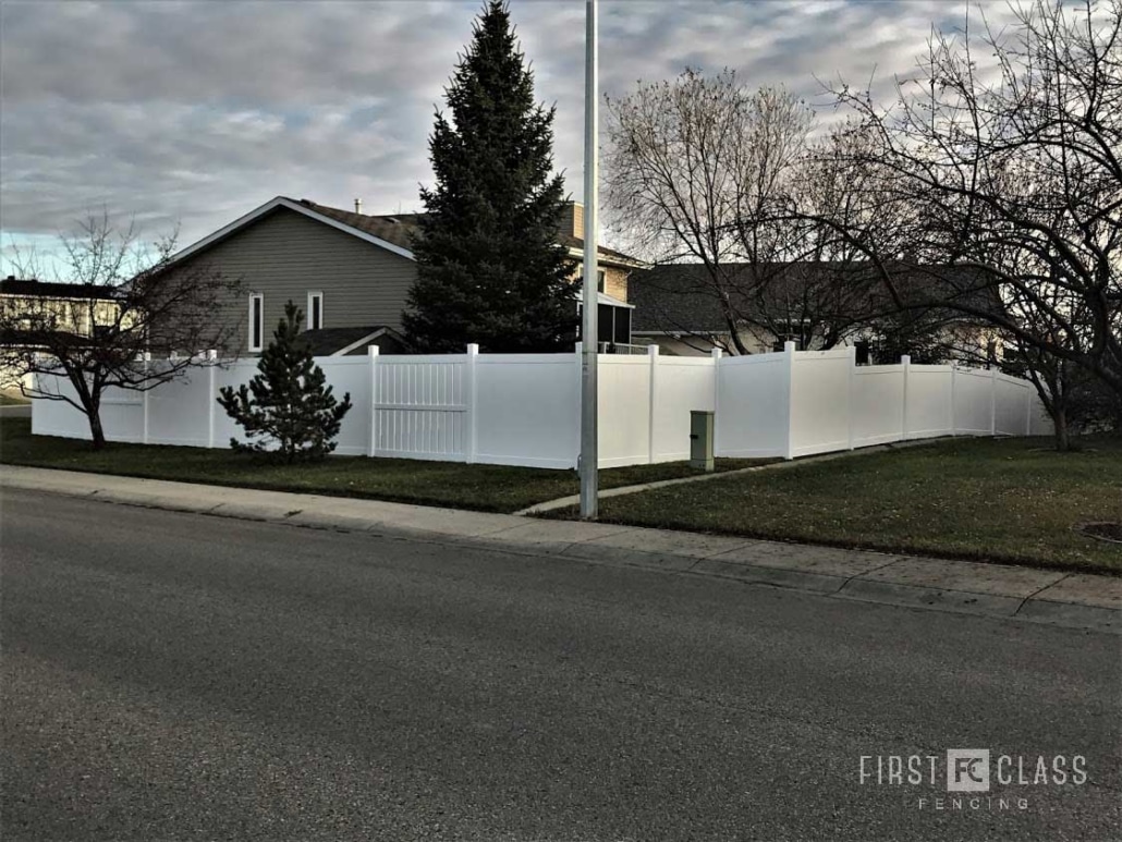 White Vinyl Fence with Gates