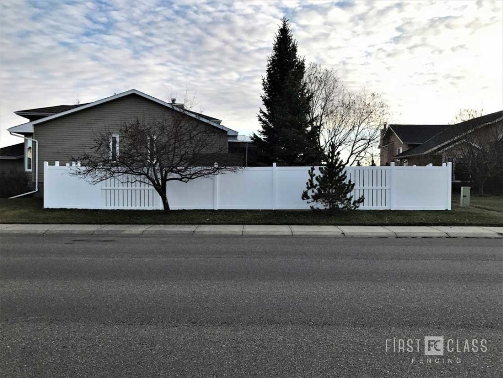 White Vinyl Privacy with Gates