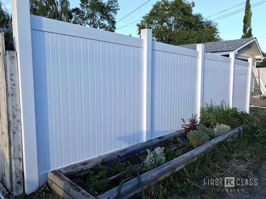 White Vinyl Privacy with Gates