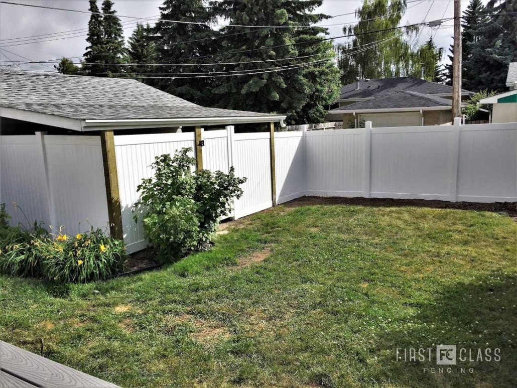 White Vinyl Privacy with Gates