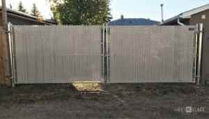 Chain link fence gate in Calgary