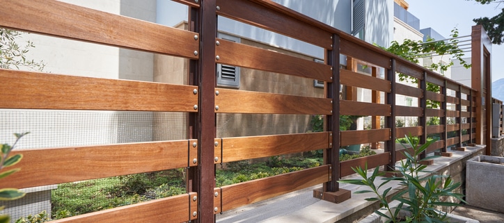 Wood fence with wire