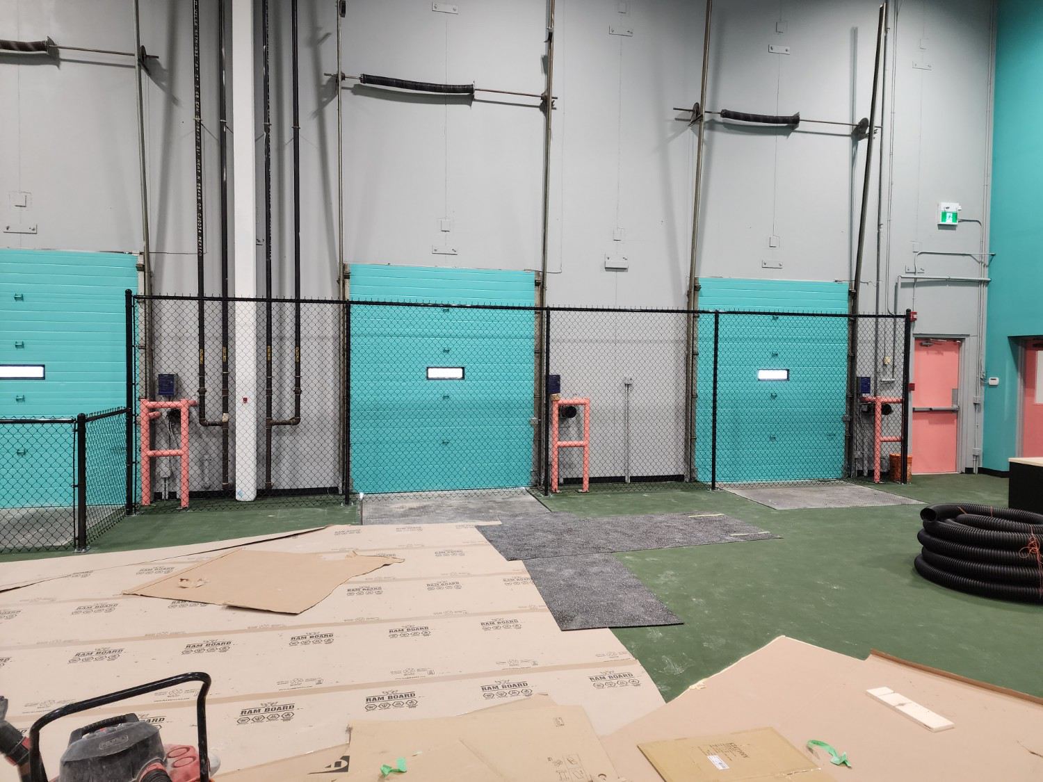 Indoor chain link fence