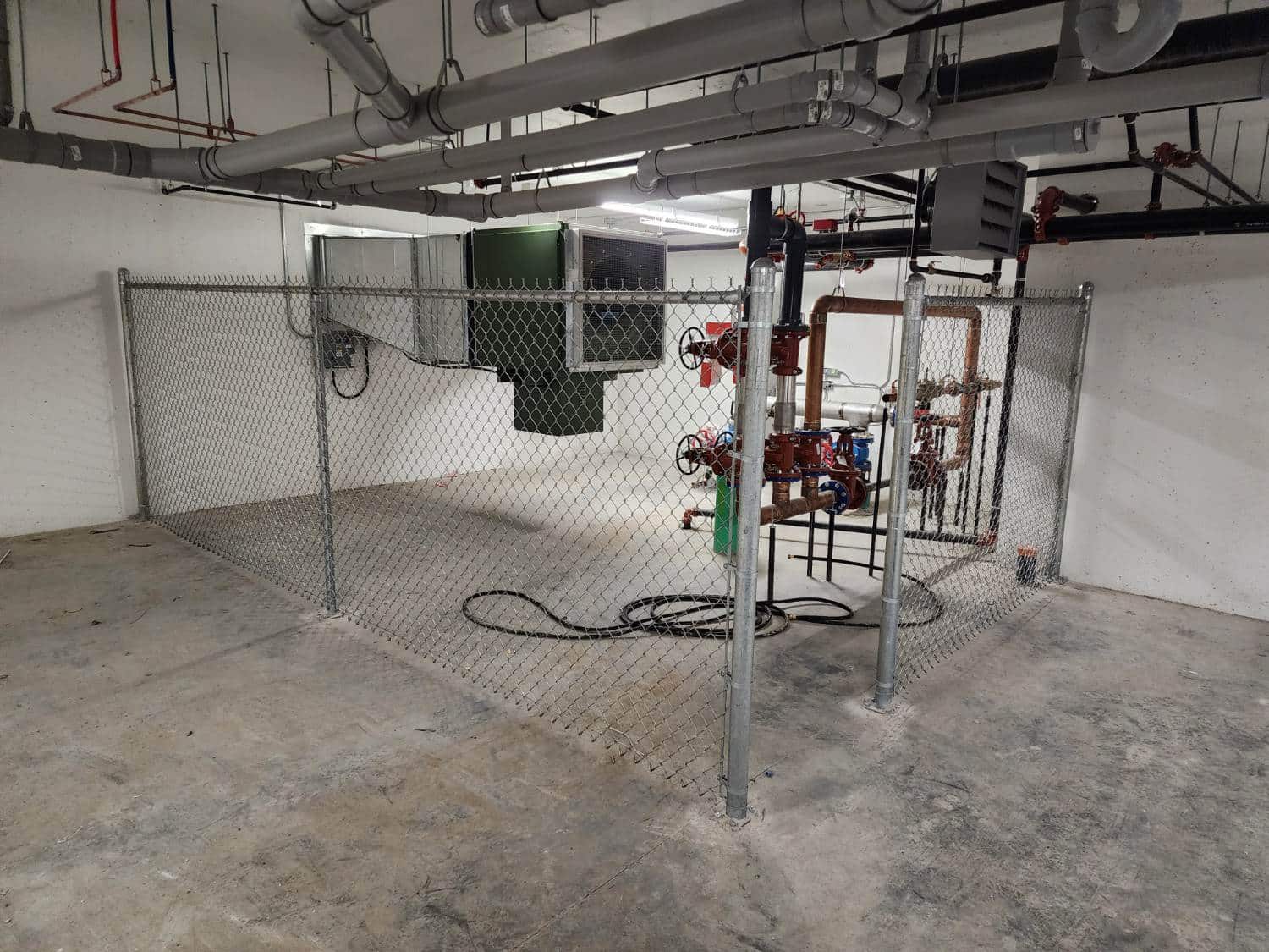 Commercial indoor chain link fence