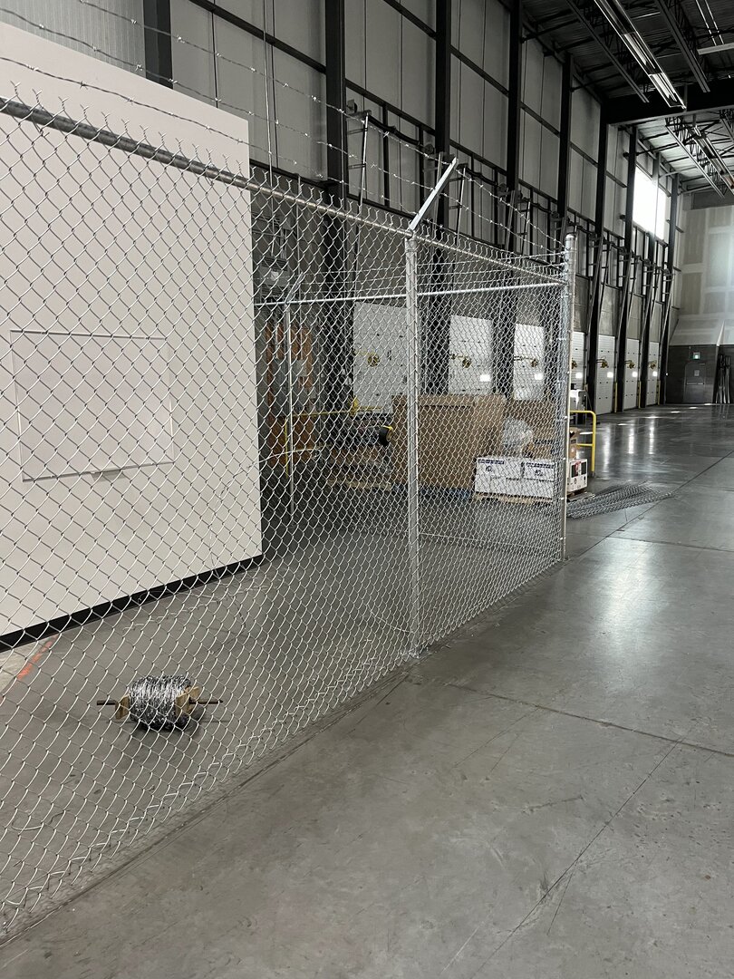 Commercial indoor chain link fence